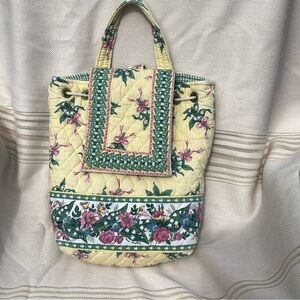 Vintage Vera Bradley Backpack 90s Yellow Blue Roses Pink Red Cottagecore